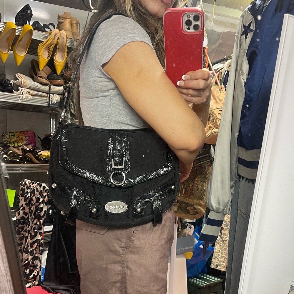 Guess Black Patterned Shoulder Bag - Picture 5 of 15